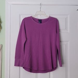 Architect woman's pink thermal waffle knit long sleeved shirt